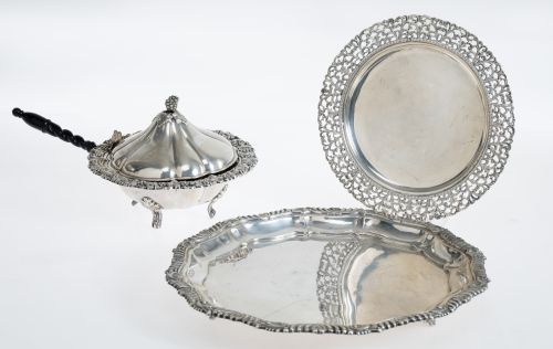 Spanish silver salver, 916 grade, Matilde Espuñes, 20th cen