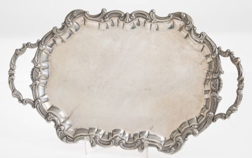 Tray with handles in Spanish 916 sterling silver, Matilde E