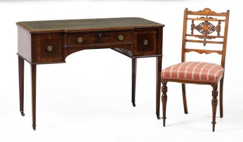 Edwardian style desk and chair, England, early 20th century