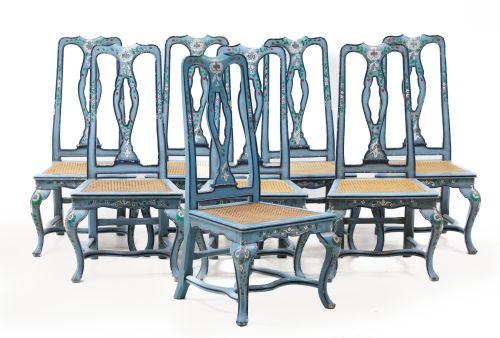 Eight Queen Anne style chairs, 20th century