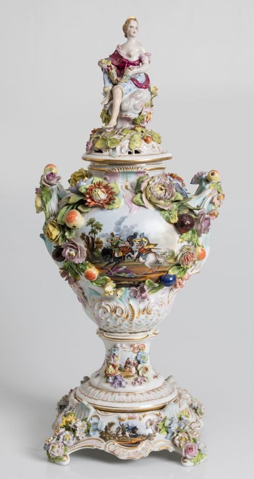 Vase with lid Carl Thieme, Potschappel, Dresden