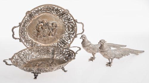 Pair of Spanish silver pheasants, grade 916