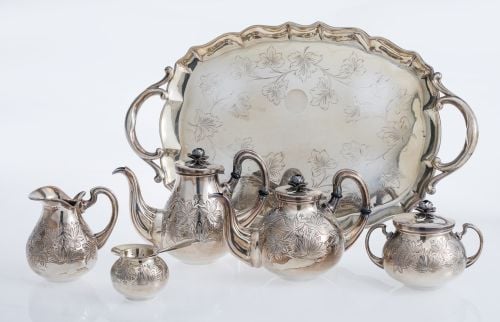 Spanish silver tea and coffee set lye 916, 20th century