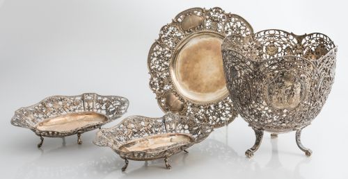 Pair of centrepieces in German silver Hanau