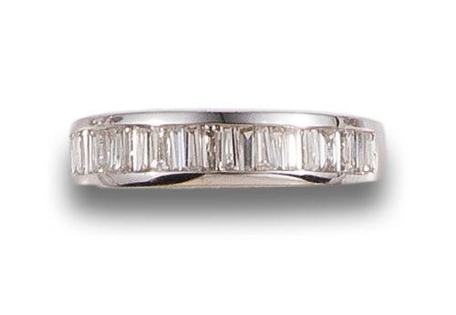 HALF DIAMOND WEDDING RING, IN WHITE GOLD