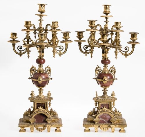 Pair of Napoleon III style candelabras, 20th century