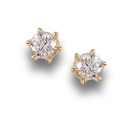 DIAMOND STUD EARRINGS, IN YELLOW GOLD