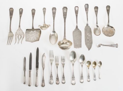 Silver cutlery in its colour and vermeil 916 sterling silve