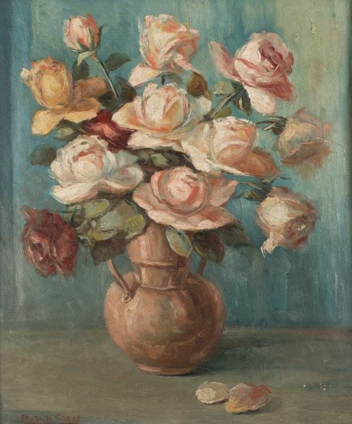 EDUARDO COBOS (20th century) "Vase with roses"