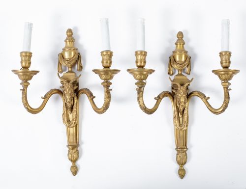 Pair of Louis XVI style wall lights, France, early 20th cen