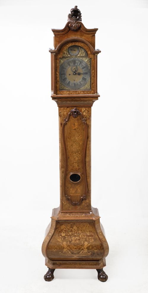 John May tall case clock London, England, 19th century