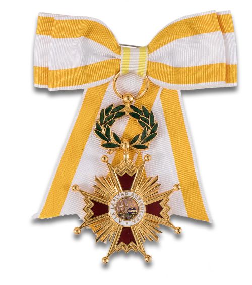 CROSS OF THE ORDER OF ISABELLA LA CATÓLICA IN METAL AND ENA