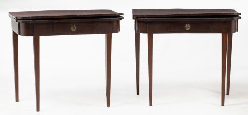 Pair of Alfonsine gaming tables, Spain, c. 1900