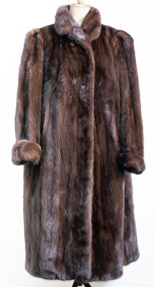 Brown mink loin coat