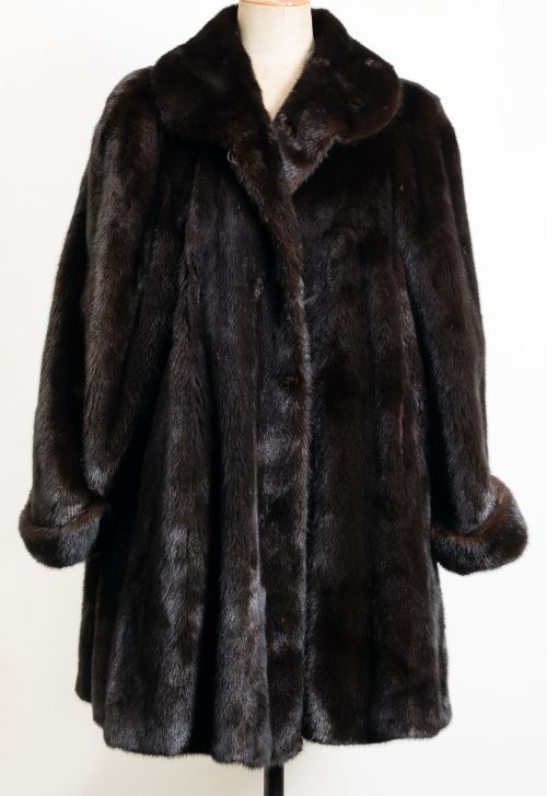 Brown mink loin coat