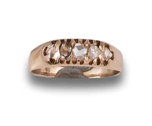 FIVE STONE GOLD AND DIAMONDS RING