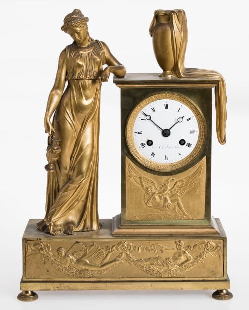 Table clock from the 19th century French Empire in mercury-