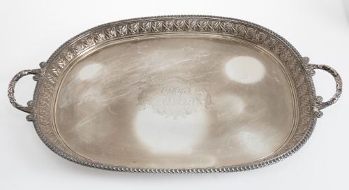 19th century English sterling silver tray.