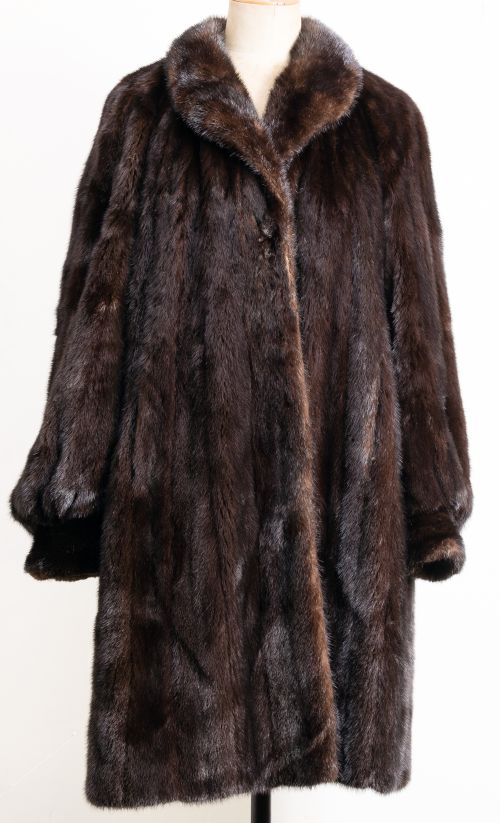 Brown mink loin coat