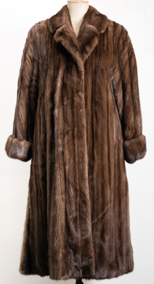 Brown mink loin coat