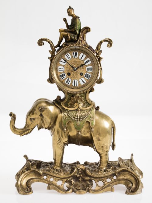 Louis XV style table clock, France, 19th century