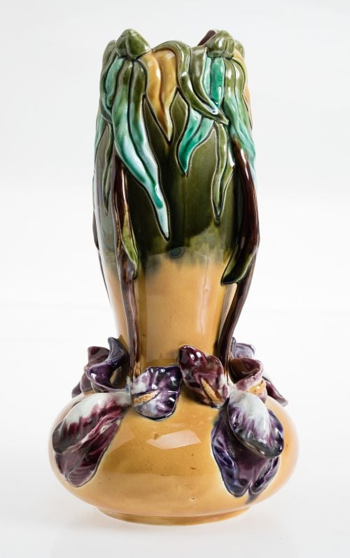 Art Nouveau glazed earthenware vase, mid-20th century