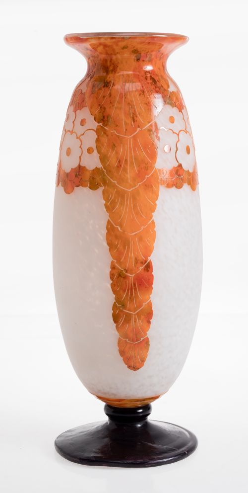 Art Nouveau glass vase, Charles Schneider, France, 1920s