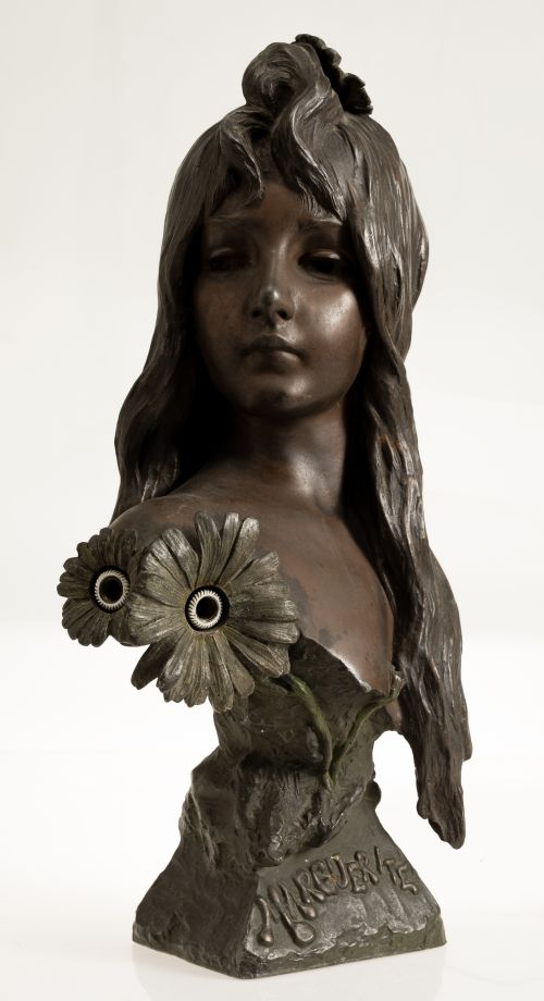 EMMANUEL VILLANIS, "Marguerite", Lámpara en bronce