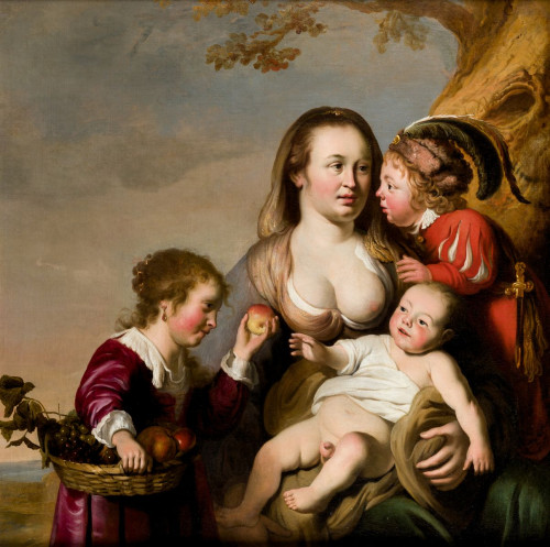 SEGUIDOR DE JAN DE BRAY, "Maternidad", Óleo sobre lienzo