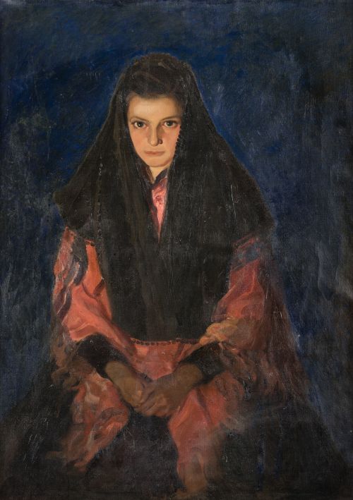 CECILIO PLA Y GALLARDO, "La hija del alcalde", Óleo sobre l