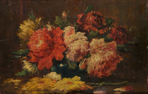 RAMON  ARREGUI, "Bouquet de dalias"