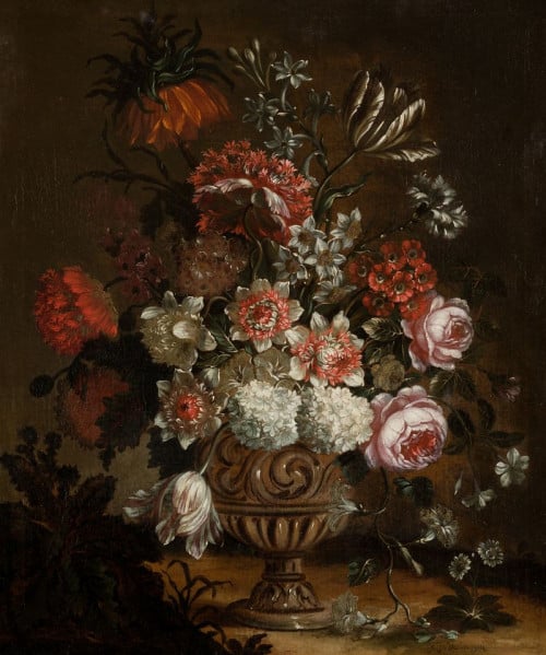 GASPAR PIETER VERBRUGGEN II, "Vaso con flores", Óleo sobre 