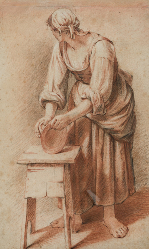 SEGUIDOR DE JEAN-BAPTISTE SIMEON CHARDIN S.XVIII, "Estudio