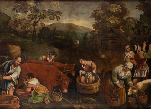 SEGUIDOR DE LOS  BASSANO, "El Otoño", Óleo sobre lienzo