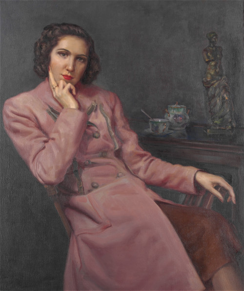 MANUEL DE  GUMUCIO, "Retrato de Dama", Óleo sobre lienzo