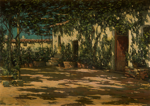 EDUARDO MARTÍNEZ VÁZQUEZ, "Paisaje", Óleo sobre tabla