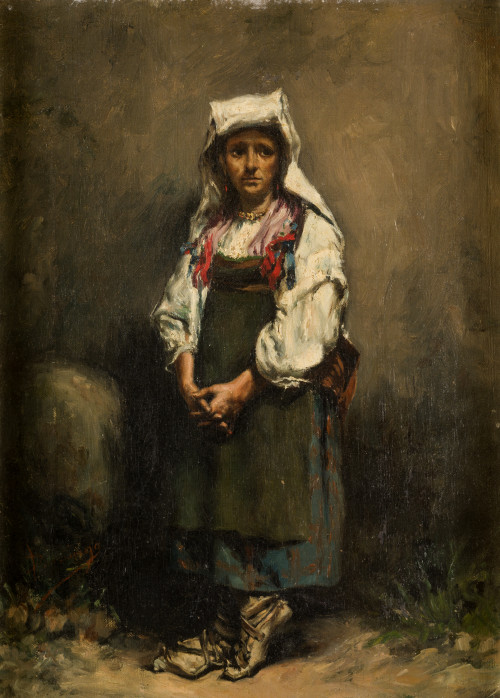 FRANCISCO DOMINGO Y MARQUÉS, "Campesina", Óleo sobre lienzo