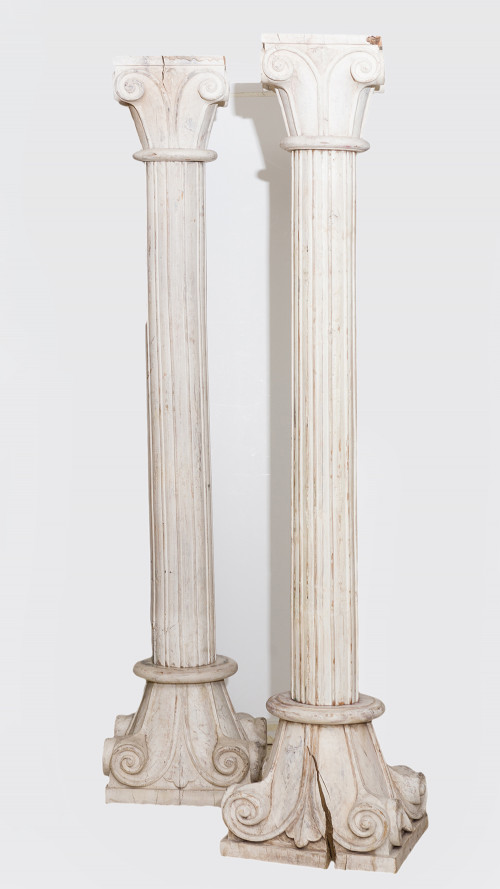 Par columnas madera blanca