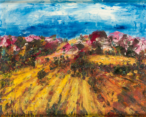 A.  MEGIAS S.XX, "Paisaje", 1983, Óleo sobre lienzo