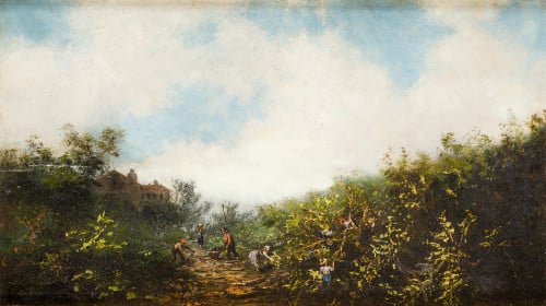 BENITO MERCADÉ, "Paisaje con recolectores en el campo",  18