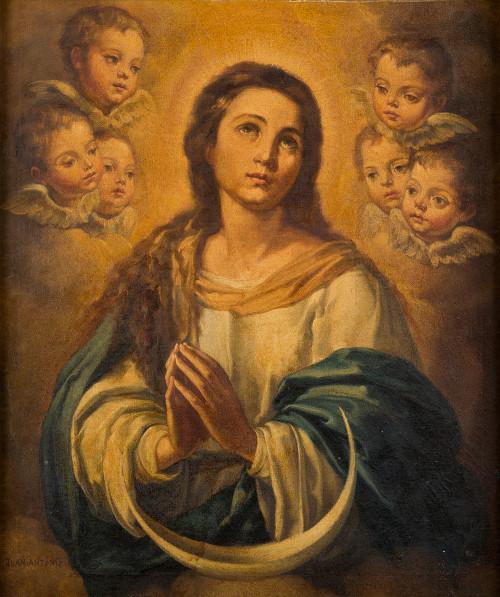 ESCUELA ESPAÑOLA, "Inmaculada", Óleo sobre lienzo