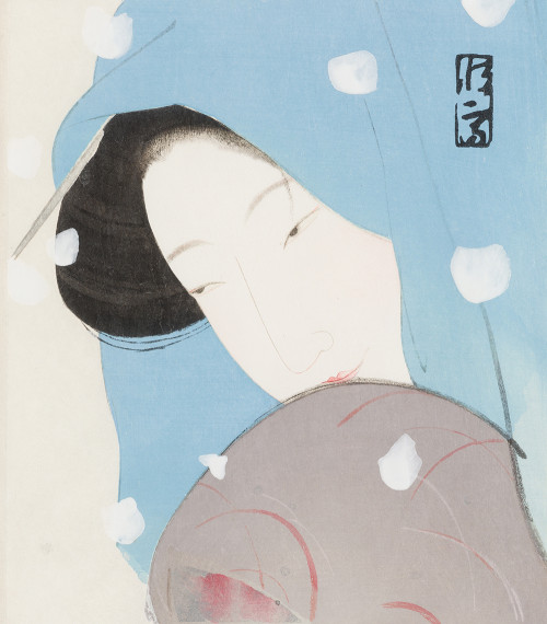KITANO TSUNETOMI, "Umegawa de Meidohikyaku", Xilografía