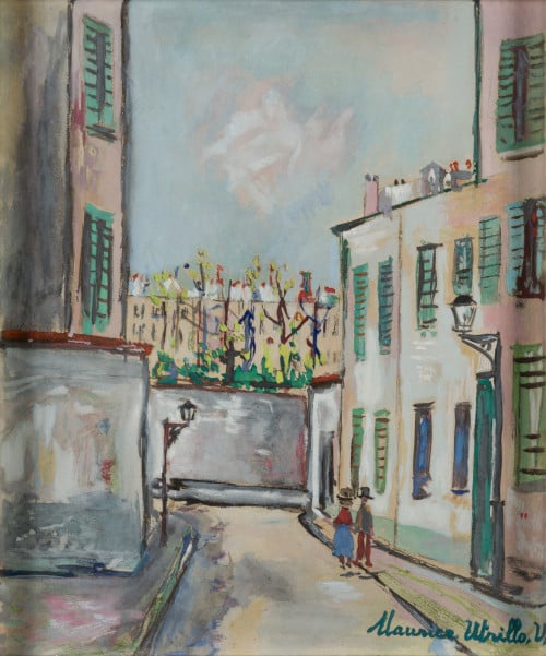 ESCUELA FRANCESA S.XIX-XX, "Le Mur d´en face", Gouache sobr