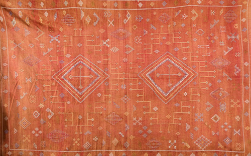 Alfombra oriental kilim dos rombos.