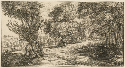 LUCAS VAN UDEN, "Entrada al bosque", Grabado al aguafuerte.