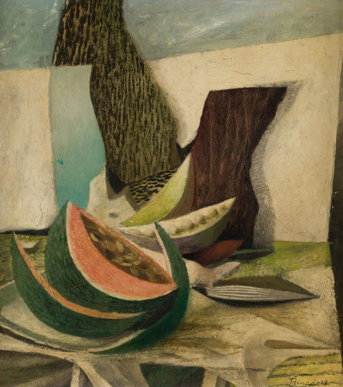 JOAQUÍN PEINADO VALLEJO, "Bodegón", 1928, Óleo sobre tablex