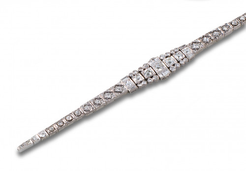 PULSERA DECÓ DIAMANTES, PLATINO